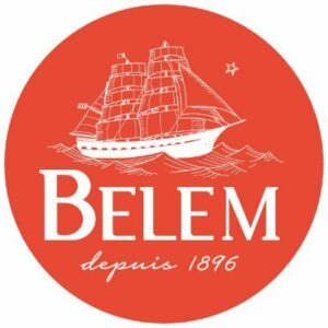 Seconde version du logo Le Belem utilisé par La Fondation Belem. Nous pouvons y voir Le Belem en dessin de couleur blanche, sur un fond orangé. Une inscription apparaît "Belem depuis 1876".